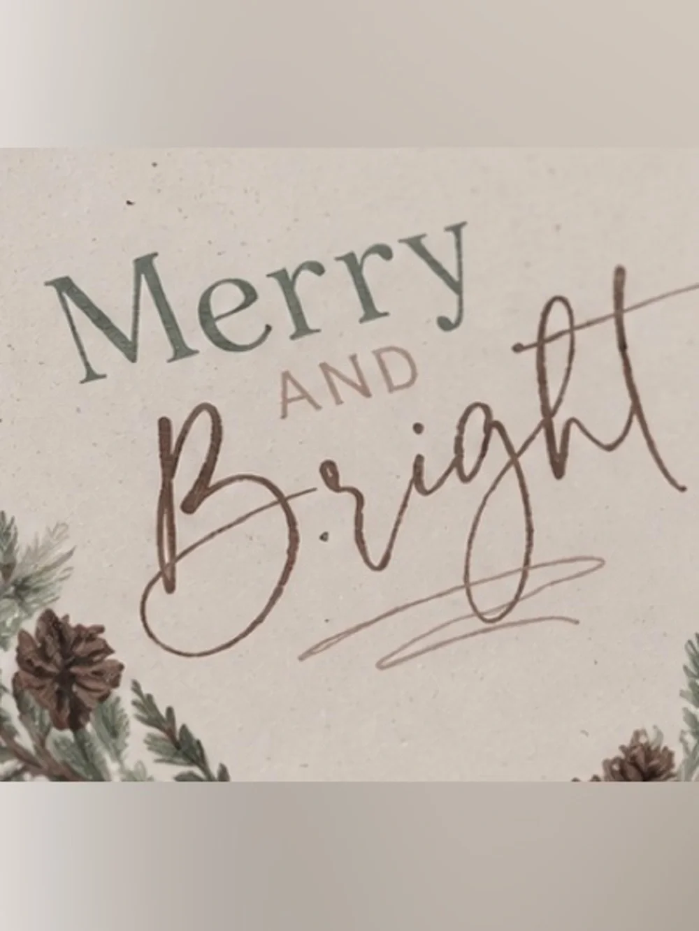 Merry & Bright Christmas Neutral Holiday Farmhouse Stone Coaster Set